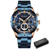Relógio Masculino Curren + Caixa Brinde