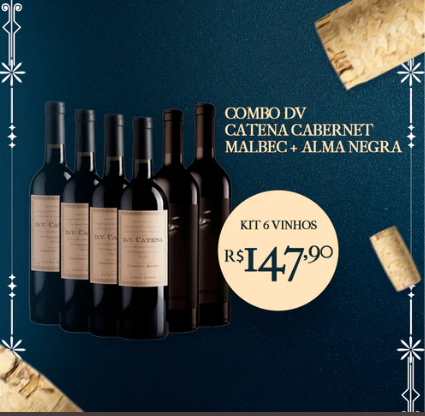 COMBO DV CATENA CABERNET MALBEC + ALMA NEGRA [KIT 6 VINHOS]
