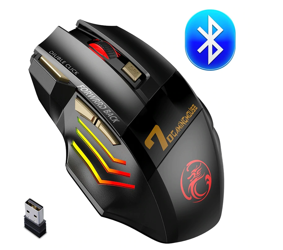 Mouse Gamer Dragon Bluetooth Black